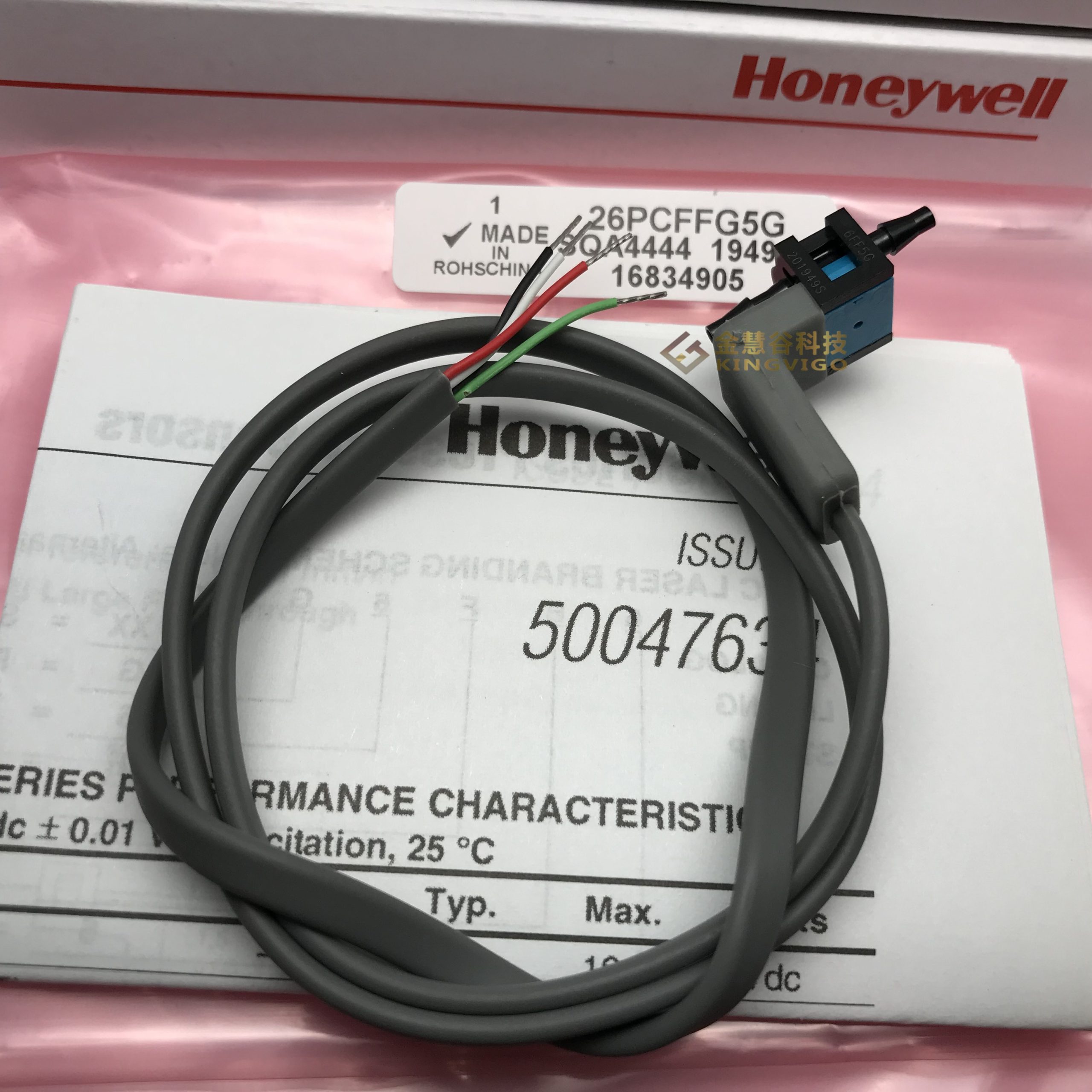 Honeywell 26PCFFG5G Miniature Calibrated Unamplified Cross Port Gauge Pressure Sensor 100 psi 4-SIP Compact Lead Honeywell 26PCFFG5G Miniature Calibrated Unamplified Cross Port Gauge Pressure Sensor 100 psi 4-SIP Compact Lead